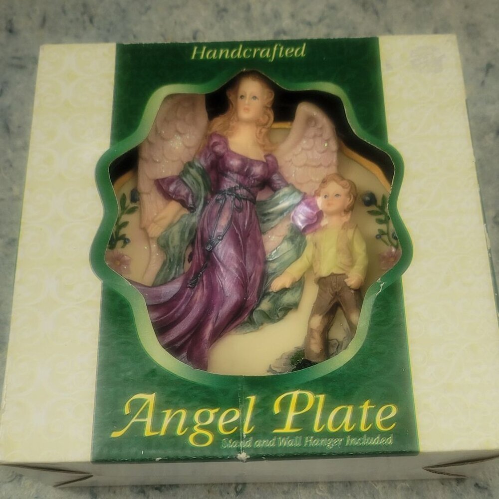 Beautiful vintage Hand Crafted 3D Angel Plate With Stand, Angel Home Decor